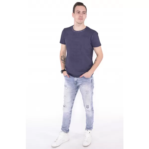  Moška majica s kratkimi rokavi KIXMI NAVIN TEMNO MODRA 