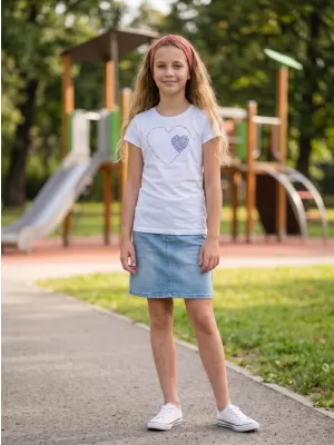 Dekliška majica s kratkimi rokavi SAM 73 ALAINA GT 564 BELA