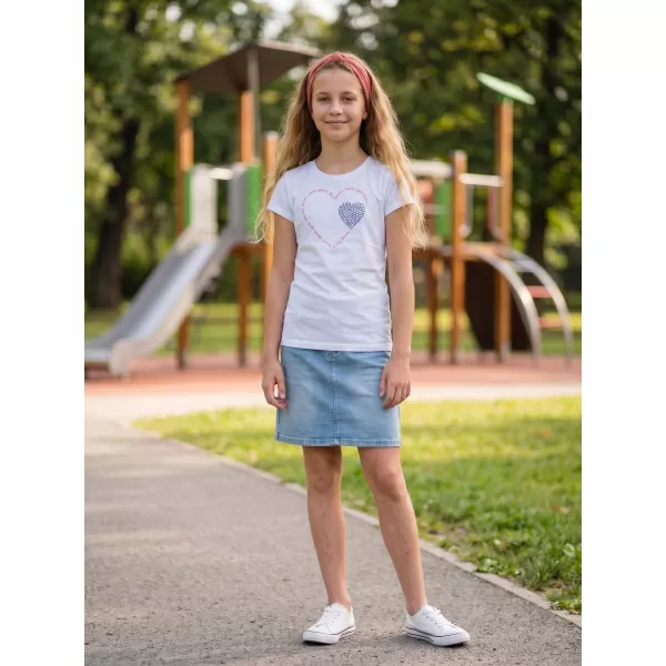  Dekliška majica s kratkimi rokavi SAM 73 ALAINA GT 564 BELA 