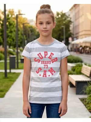 Dekliška majica s kratkimi rokavi SAM 73 SIOBHAN GT 561 SVETLO SIVA