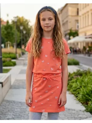 Dekliška obleka SAM 73 WELO GZ 538 SVETLO ORANŽNA