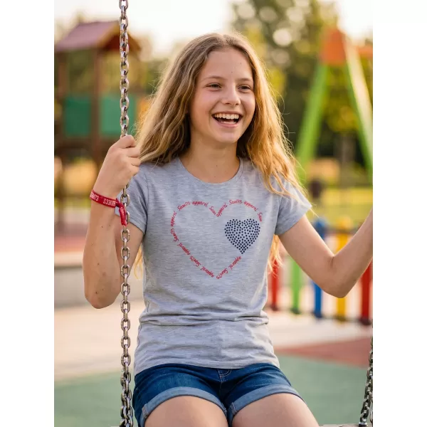  Dekliška majica s kratkimi rokavi SAM 73 ALAINA GT 564 SVETLO SIVA 