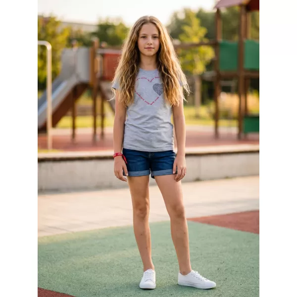  Dekliška majica s kratkimi rokavi SAM 73 ALAINA GT 564 SVETLO SIVA 