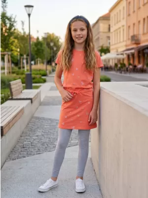 Dekliška obleka SAM 73 WELO GZ 538 SVETLO ORANŽNA