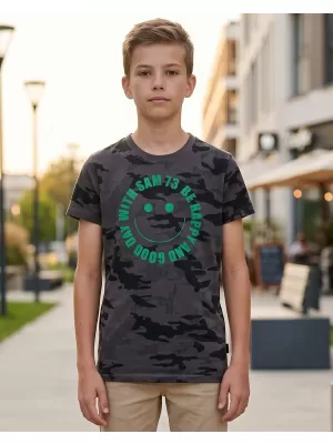 Fantovska majica s kratkimi rokavi SAM 73 KELVIN BT 560 ČRNA