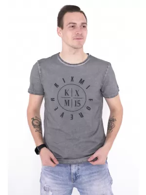 Moška majica s kratkimi rokavi KIXMI NADIR SIVA