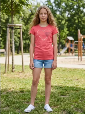 Dekliška majica s kratkimi rokavi SAM 73 ALAINA GT 564 SVETLO ROZA