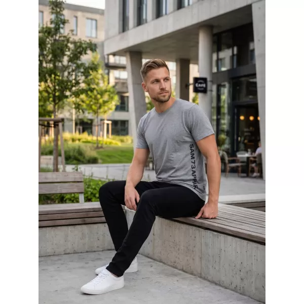  Moška majica s kratkimi rokavi SAM 73 VINCENT MT 799 SIVA 