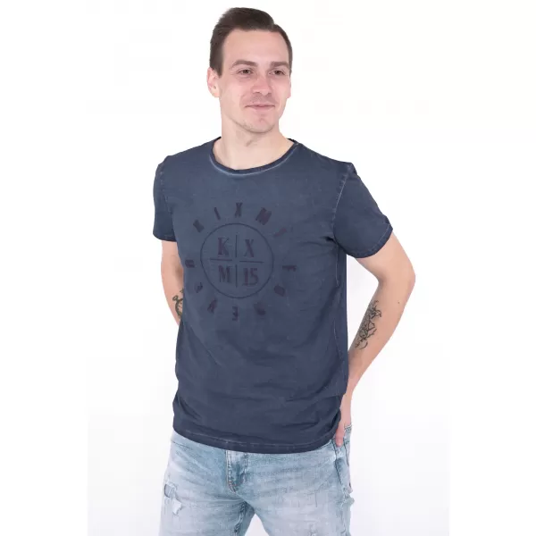  Moška majica s kratkimi rokavi KIXMI NADIR TEMNO MODRA 