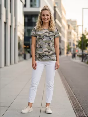 Ženska majica s kratkimi rokavi SAM 73 NORA WT 849 SVETLO SIVA