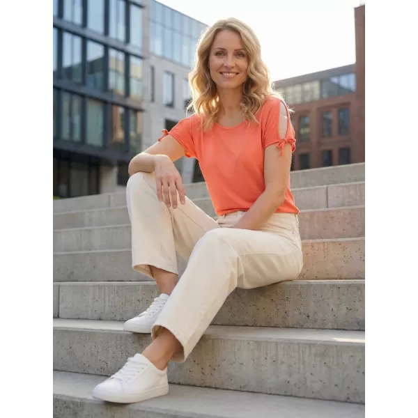  Ženska majica s kratkimi rokavi SAM 73 FELICIA WT 854 SVETLO ORANŽNA 