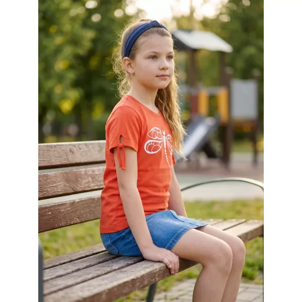  Dekliška majica s kratkimi rokavi SAM 73 RAELYN GT 567 ORANŽNA 