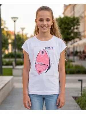 Dekliška majica s kratkimi rokavi SAM 73 AVERIE GT 566 BELA