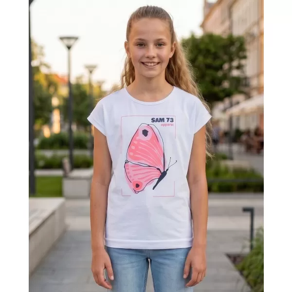  Dekliška majica s kratkimi rokavi SAM 73 AVERIE GT 566 BELA 