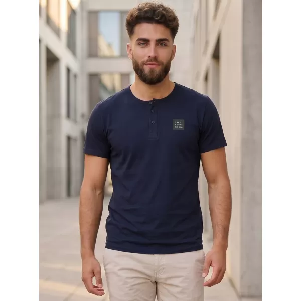  Moška majica s kratkimi rokavi SAM 73 GIDEON MT 804 TEMNO MODRA 