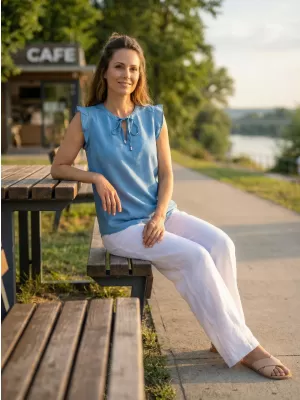 Ženska bluza KIXMI NEIVA SVETLO MODRA