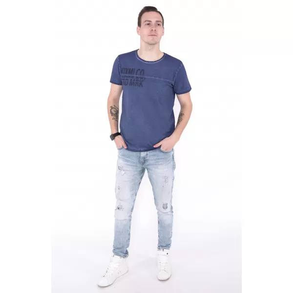  Moška majica s kratkimi rokavi KIXMI NIREL TEMNO MODRA 