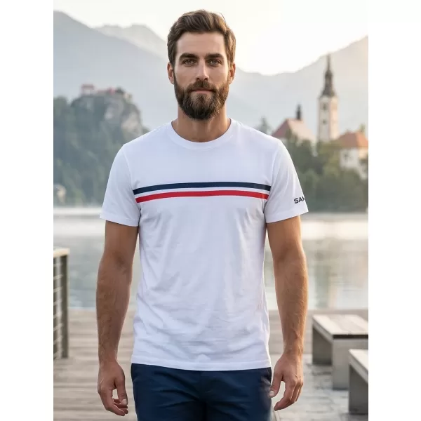  Moška T -majica s kratkimi rokavi SAM 73 LARRY MT 803 BELA 