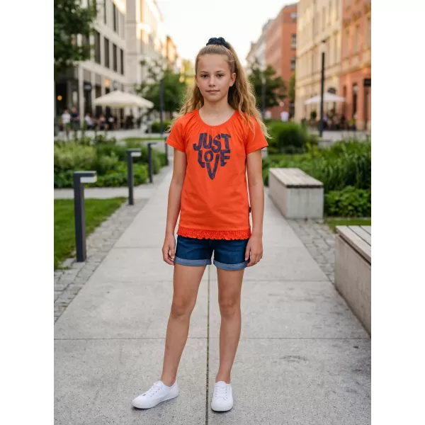  Dekliška majica s kratkimi rokavi SAM 73 JAYLENE GT 565 SVETLO ORANŽNA 