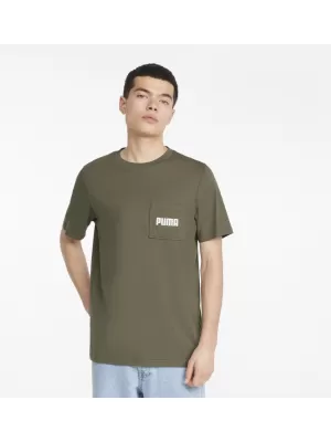 Moška majica s kratkimi rokavi PUMA MODERN BASIC POCKET TEE TEMNO ZELENI MAH