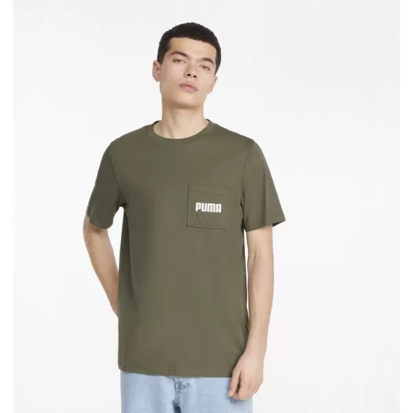  Moška majica s kratkimi rokavi PUMA MODERN BASIC POCKET TEE TEMNO ZELENI MAH 