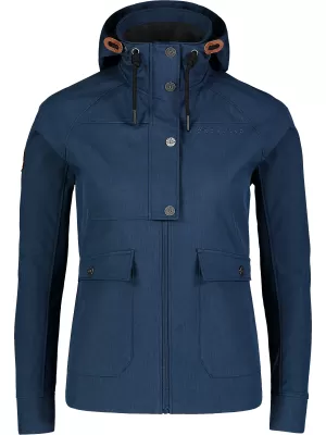 Ženska softshell jakna NORDBLANC LIGHT-HEARTED NBSSL7611 TEMNO MODRA