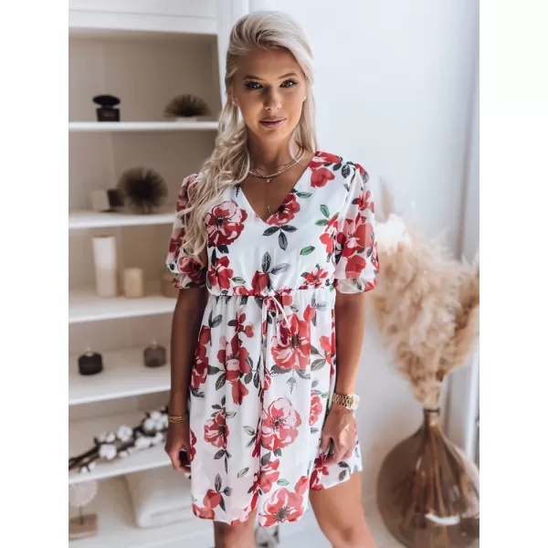  Obleka DSTREET CLAIRE II EY1866z BELO -RED 