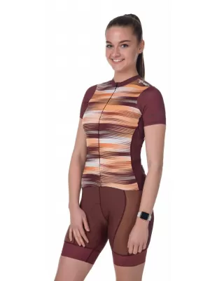 Ženski kolesarski dres KILPI MOATE-W RL0325KI TEMNO RDEČA