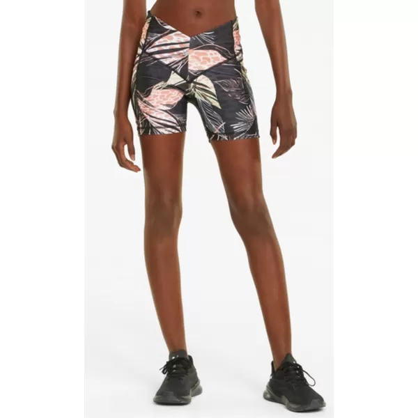  Ženske kratke hlače PUMA TRAIN TREND AOP EVERSCULPT HIGH WAIST 5 TIGHT SHORT 521610-01 ČRNA 