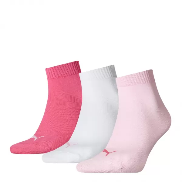  Nogavice PUMA QUARTER PLAIN 3P ROZA/BELA 