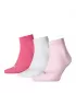 Nogavice PUMA QUARTER PLAIN 3P ROZA/BELA