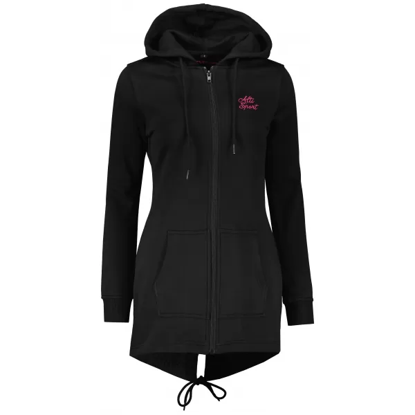  Ženski podaljšan pulover ALTISPORT BYB/ALW056BY148 ČRNO ROZA 