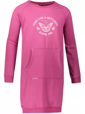Dekliška obleka ALPINE PRO ANAHO KSKY117 FUCHSIA