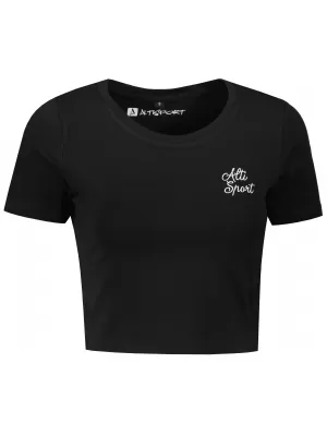 Ženska kratko majica s kratkimi rokavi ALTISPORT BYB/ALW056BY042 ČRNO IN BELO