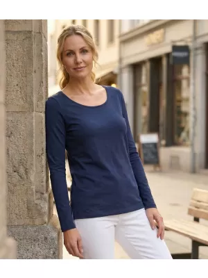 Ženska majica s kratkimi rokavi KIXMI OLIMPIE TEMNO MODRA