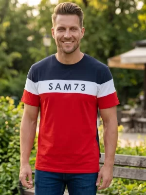 Moška majica s kratkimi rokavi SAM 73 KAVIX MT 815 RDEČA