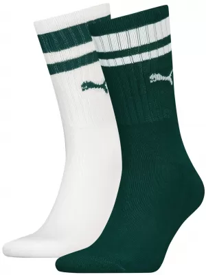 Nogavice PUMA CREW HERITAGE STRIPE 2P 907944-07 ZELENA