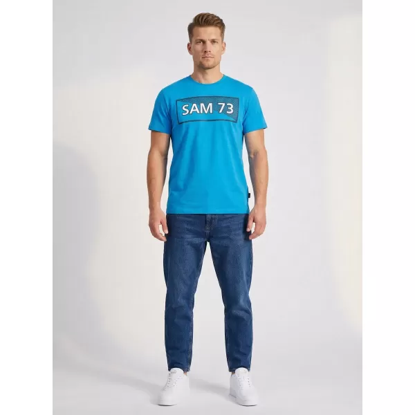  Moška majica s kratkimi rokavi SAM 73 FENRI MT 814 SVETLO MODRA 