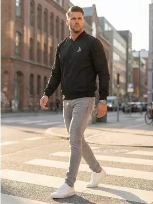 Moška bomber jakna ALTISPORT BYB/ALM002BY045 ČRNO IN BELO