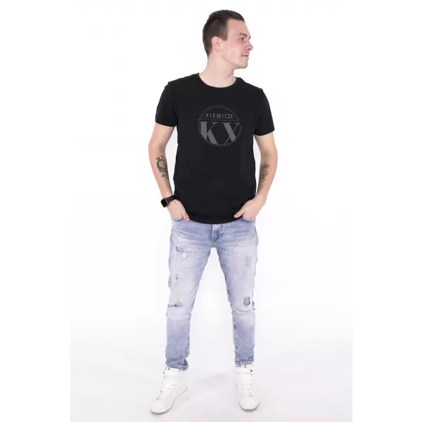  Moška majica s kratkimi rokavi KIXMI OCTAVIO ČRNA 