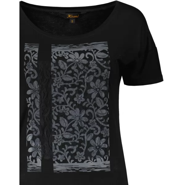  Ženska majica s kratkimi rokavi KIXMI ODETTE ČRNA 