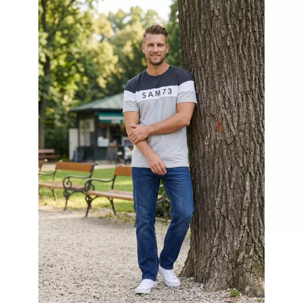  Moška majica s kratkimi rokavi SAM 73 KAVIX MT 815 SVETLO SIVA 