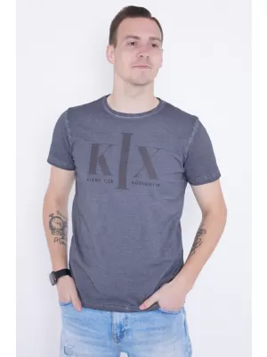 Moška majica s kratkimi rokavi KIXMI OLWEN TEMNO SIVA