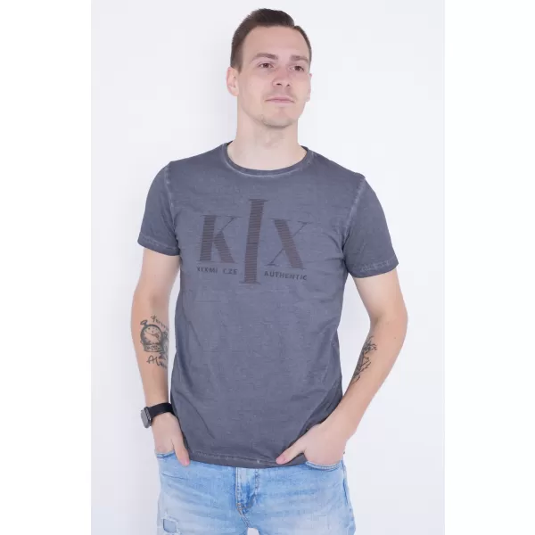  Moška majica s kratkimi rokavi KIXMI OLWEN TEMNO SIVA 