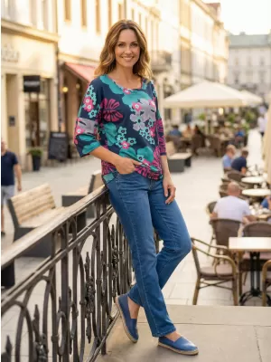 Ženski pulover KIXMI ORCHID TEMNO MODRA
