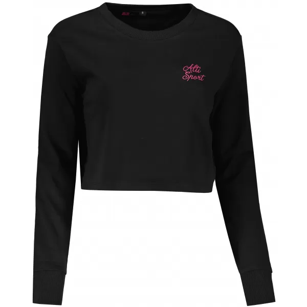  Ženski kratki top pulover ALTISPORT BYB/ALW056BY131 ČRNO ROZA 