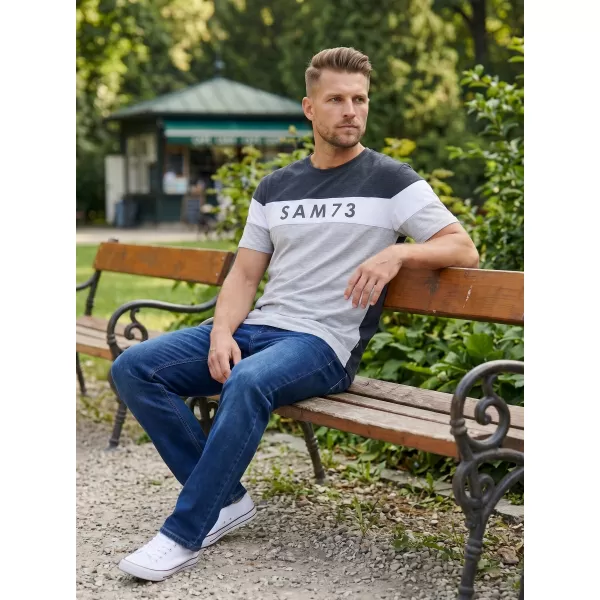  Moška majica s kratkimi rokavi SAM 73 KAVIX MT 815 SVETLO SIVA 