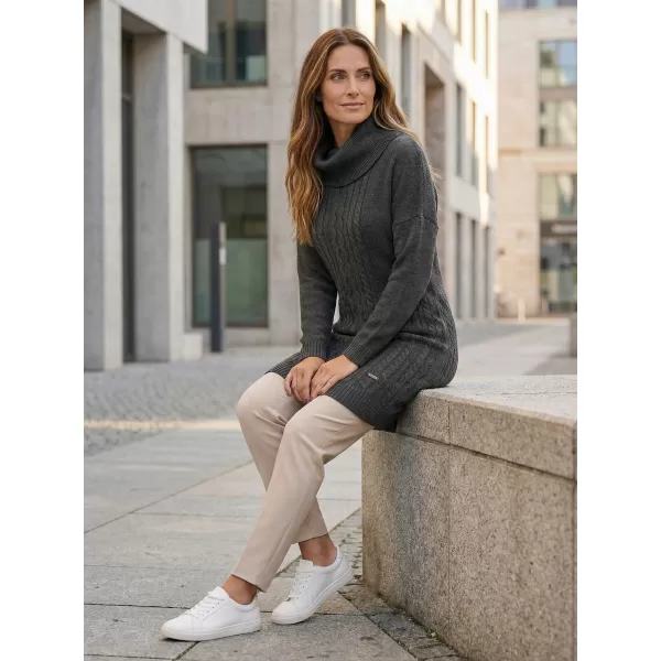  Ženski pulover KIXMI ODELLA TEMNO SIVI POUDARKI 