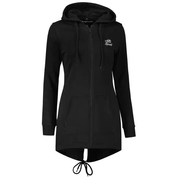  Ženski podaljšan pulover ALTISPORT BYB/ALW056BY148 ČRNO IN BELO 