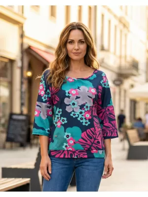 Ženski pulover KIXMI ORCHID TEMNO MODRA